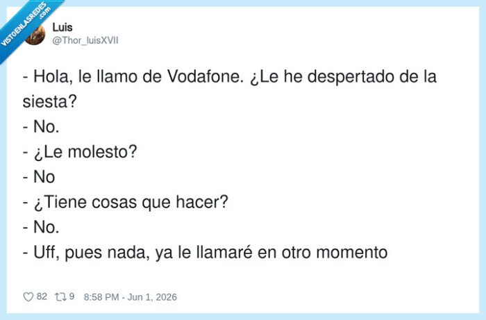 Vodafone,siesta,telemarketing,pereza,llamadas