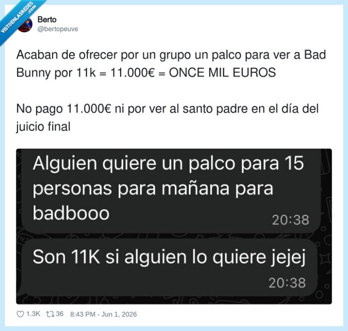BadBunny,palco,11k,concierto,falso