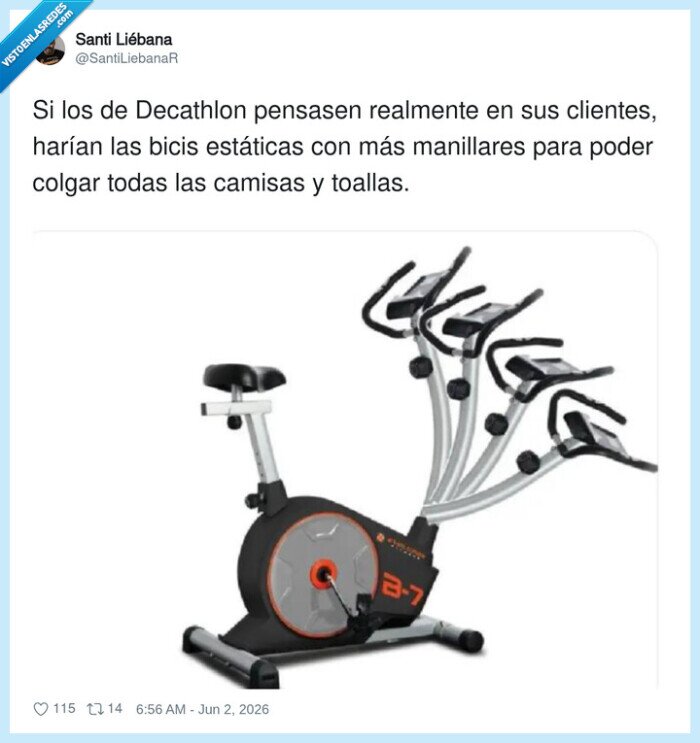 biciest&aacute;tica,manillares,camisas,toallas,Decathlon