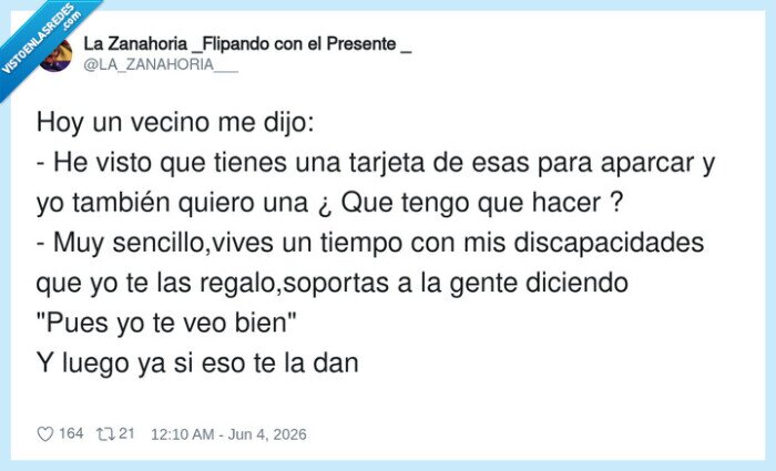 vecino,tarjeta,aparcar,discapacidad,buenasmaneras