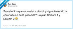 Enlace a Leyenda urbana confirmada: dormir viendo Scream es la única forma de vivir peligrosamente, por @itstonystory2