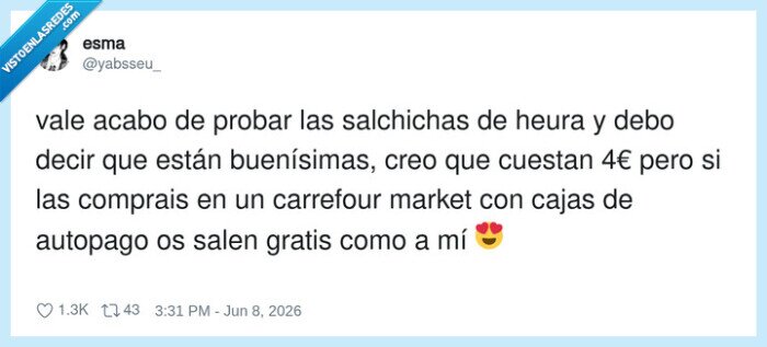 salchichas,Heura,CarrefourMarket,autopago,gratis