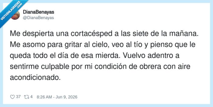 cortacesped,despertar,culpa,obrera,aireacondicionado