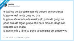 Enlace a La camiseta del concierto es como el carnet de identidad
