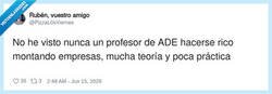 Enlace a Básicamente, ADE es aprender a decir 'según la teoría', por @PizzaL0sViernes