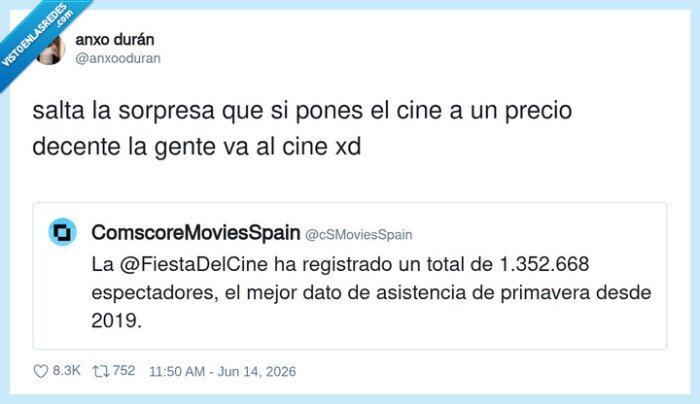 1735311 - Resulta que si no me cobras 12€ por palomitas, hasta me dejo ver por el cine, por @anxooduran