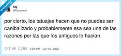 Enlace a Vaya, resulta que los tatuajes son un sistema antidepredadores de la naturaleza, qué profundo tío, por @tayyweer