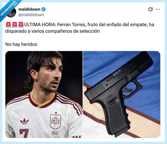 FerranTorres,f&uacute;tbol,selecci&oacute;n,disparo,pistola