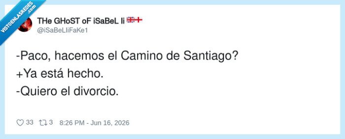 camino,santiago,divorcio,pareja,excusa