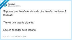 Enlace a Si la lasaña no se apila, no es amor, por @SuperManuMolina