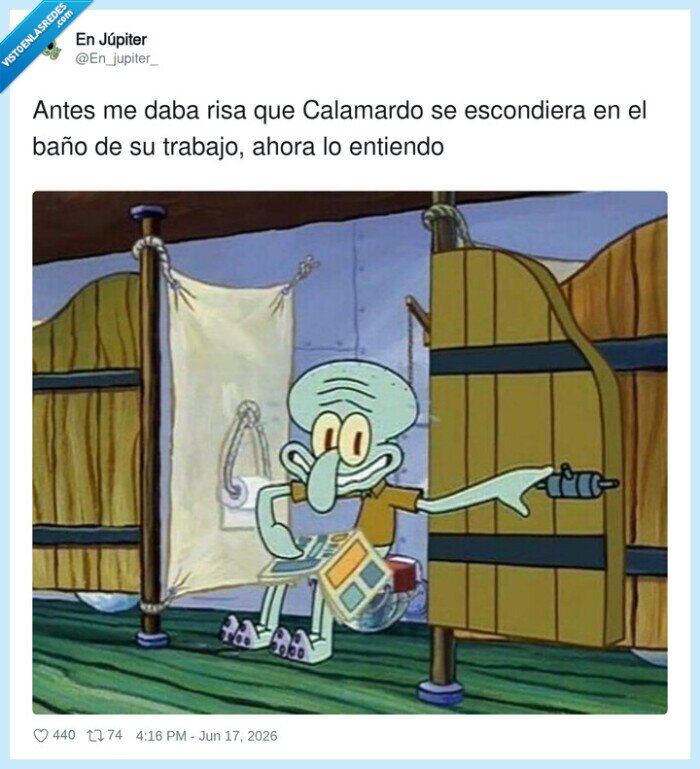 trabajo,ba&ntilde;o,calamardo,spongebob,p&aacute;nico