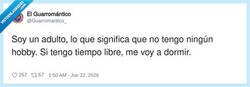 Enlace a La madurez es cuando tu hobby es no tener hobbies, por @Guarromantico_