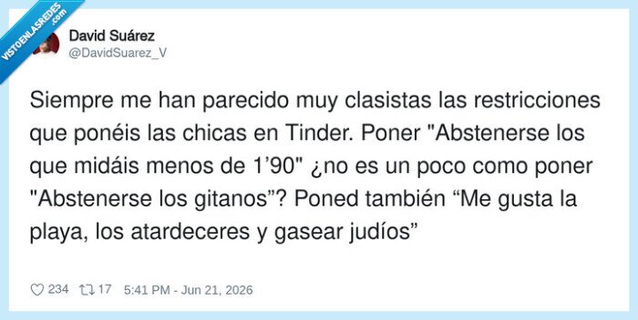 Tinder,clases,discriminacion,judaicos,gita nos