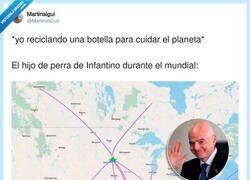 Enlace a Reciclando una botella vs. viajar más que un halcón durante el mundial, por @MartinoliCuri