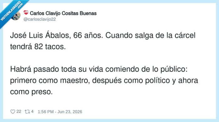 pol&iacute;tica,prisi&oacute;n,tacos,&Aacute;balos