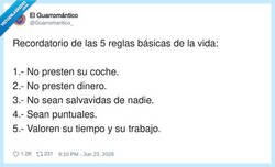 Enlace a Las 5 reglas básicas de la vida… y la sexta: saltártelas todas, por @Guarromantico_