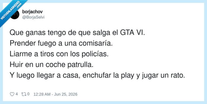 GTA6,videojuegos,escapismo,polic&iacute;a,diversi&oacute;n