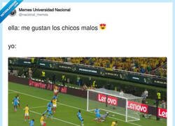 Enlace a Cuando ella dice que le gustan los chicos rudos y tú apareces corriendo en calzoncillos por el campo, por @nacional_memes