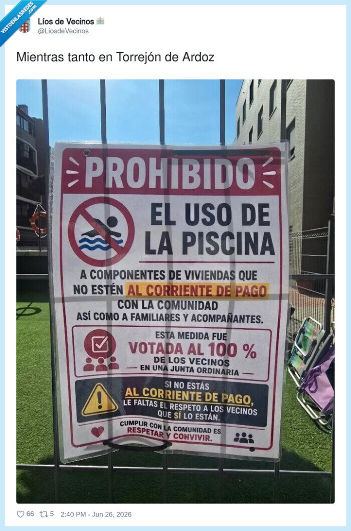 prohibido,piscina,comunidad,pagos,votacion