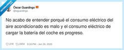 Enlace a La lógica española: enfría la casa con culpa, carga el coche sin remordimiento, por @oguardingo