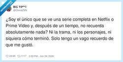 Enlace a Cerebro después de terminar una serie: *modo amnesia total activado*, por @OrevaZSN