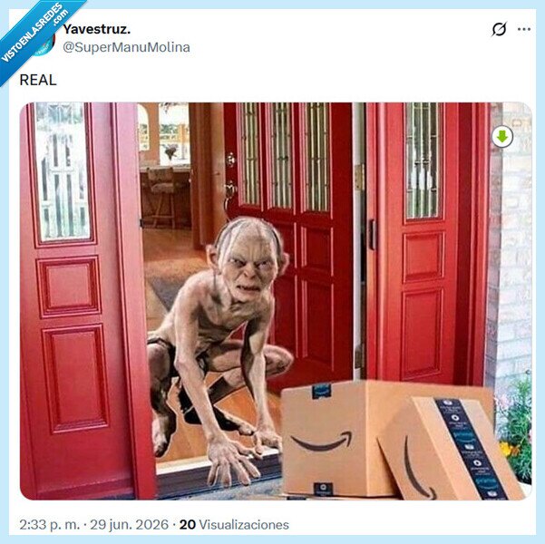 paquete,gollum,amazon,puerta