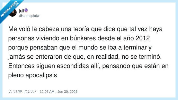 b&uacute;nker,apocalipsis,2012,teor&iacute;a,escondidas