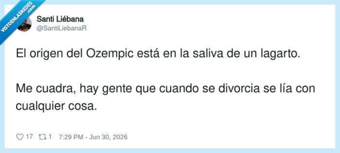 Ozempic,lagarto,saliva,divorcio,relaciones