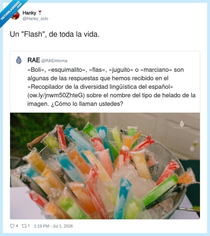 helado,lenguaje,RAE,diversidad,flash