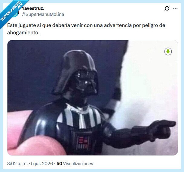 ahogamiento,jueguete,star wars,darth vader