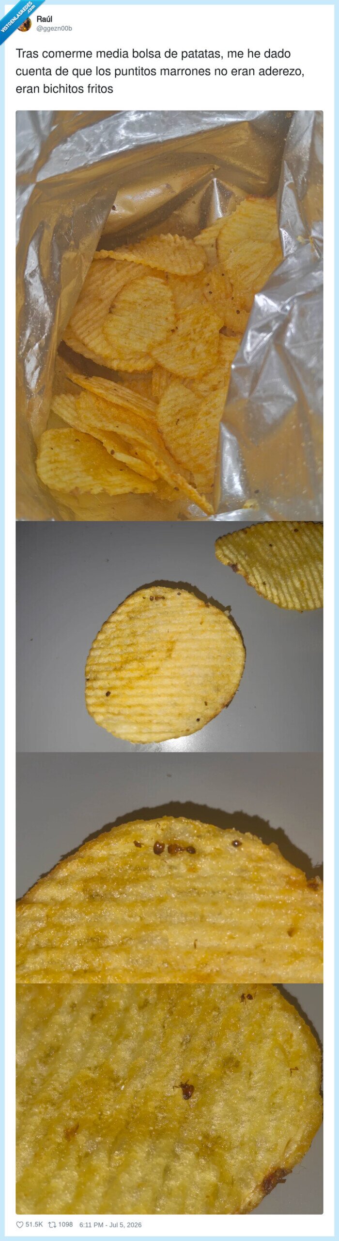 patatas,bichitos,fritos,sorpresa,alimento