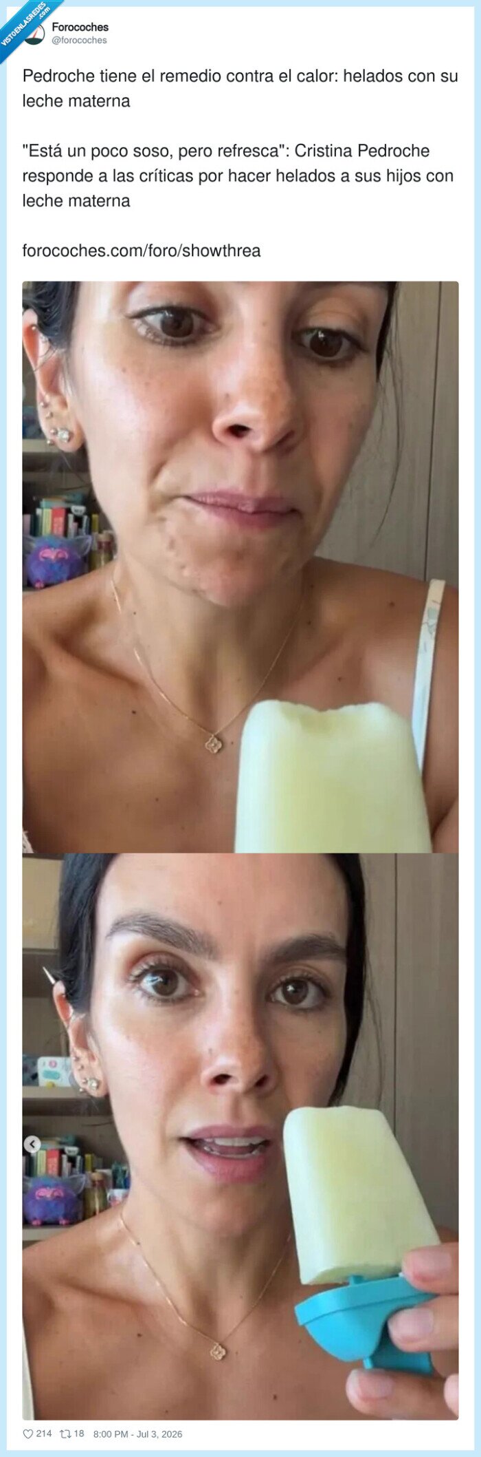leche-materna,helados,Cristina-Pedroche,remedio-calor,cr&iacute;ticas