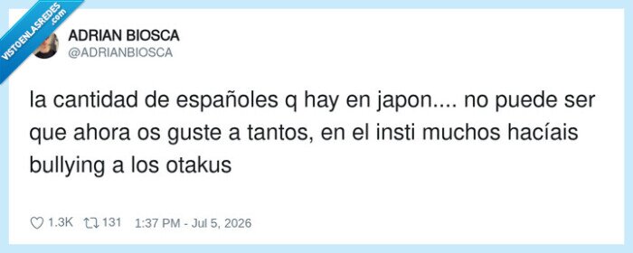 espa&ntilde;oles,jap&oacute;n,otakus,bullying,instituto