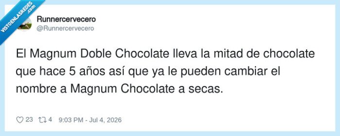 Magnum,chocolate,cambios,etiqueta,comentario