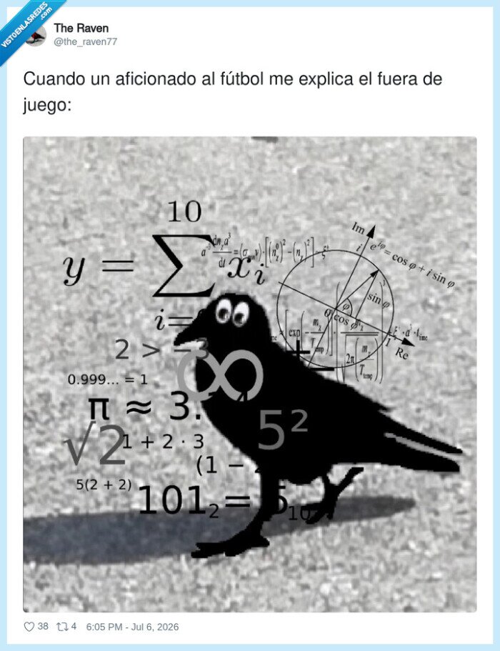 1741526 - Cuando tu colega cree que explicar fútbol requiere una tesis doctoral de física cuántica, por @the_raven77