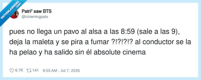 autob&uacute;s,alsa,tabaco,maleta,puntualidad