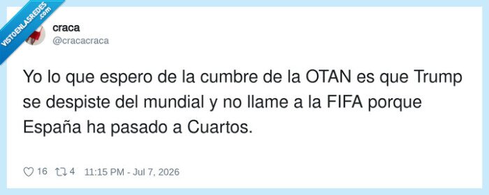 OTAN,Trump,FIFA,Espa&ntilde;a,Cuartos