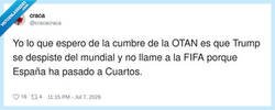 Enlace a Espera, ¿Trump va a culpar a la FIFA de que España gane?, por @cracacraca