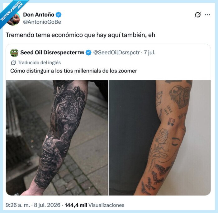 tatuajes,generaciones,millennial,zoomer,diferencias