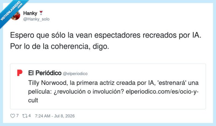 IA,actriz,pel&iacute;cula,coherencia,espectadores