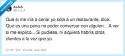 Enlace a El verdadero placer, comer sin gente que me ralle, por @iLu_S_A
