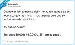 Enlace a Las multas no son moco de pavo, por @Farmaenfurecida