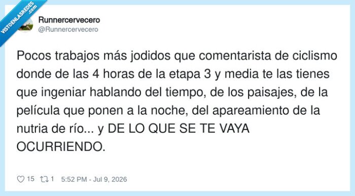 ciclismo,comentarista,etapa,paseos,nutria