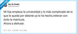 Enlace a Lo más duro de la universidad ya está, por @BarDePueblo1
