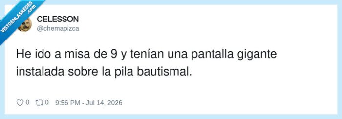 misa,pantalla,iglesia,bautismo,modernidad
