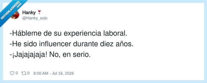influencer,experiencia,trabajo,entrevista,sorpresa