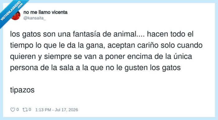 1743399 - Los gatos: independencia total… excepto para tocarle los coj ones al que no les aguanta, por @kansaita_
