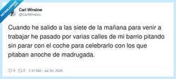 Enlace a Si anoche os dio por pitar, esta mañana os devuelvo el cariño camino del curro, por @CarlWinslou