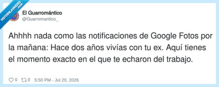 notificaciones,Google Fotos,exnovio,despido,memoria