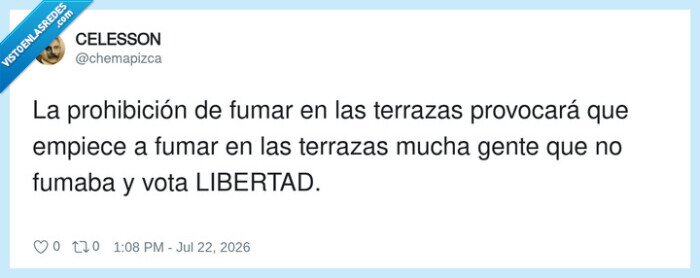 prohibicion,fumar,terrazas,libertad,votacion